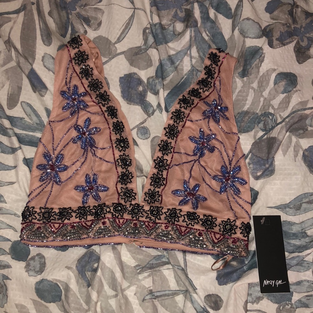 Embellished cropped top/bralet